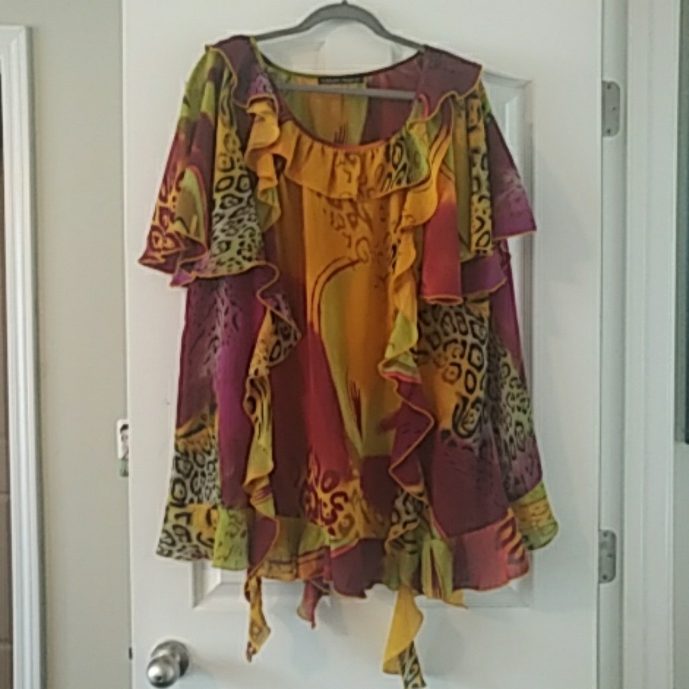 Sheer multi color top